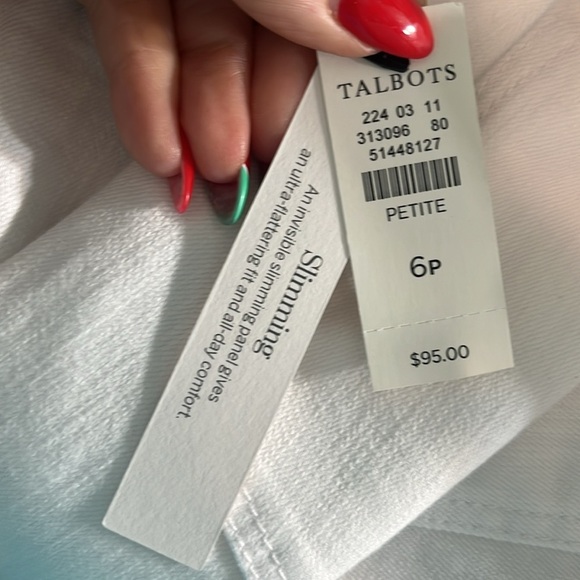 Talbots Straight Leg Jeans NWT White High Waist Full Length Size 6P Petite - Picture 11 of 11